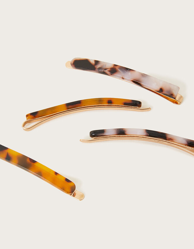 Tortoiseshell Hair Slides 4 Pack, , large