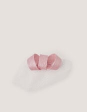 Alexia Twist Veil Fascinator Hair Slide, Pink (SOFT PINK), large