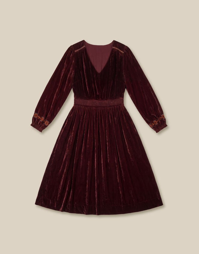 East Everly Floral Embroidered Velvet Maxi Dress, Purple (PLUM), large