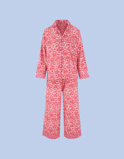 Dilli Grey Floral Long Sleeve Pyjamas, Red (RED), large