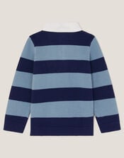 Varsity Stripe Polo Jumper, Blue (BLUE), large