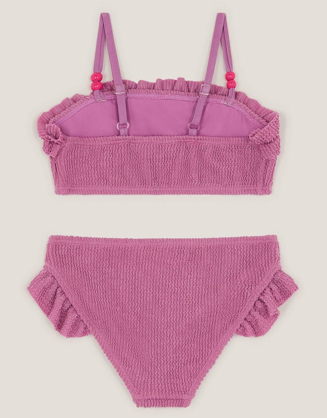 Textured Frill Bikini Set, Purple (LILAC), large