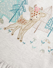 Baby Nordic Scene Sweat Dress and Tights Set, Grey (GREY), large