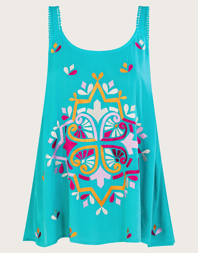 Bonita Embroidered Cami, Blue (TURQUOISE), large