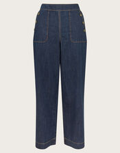 Harper Short Wide Leg Crop Jeans, Blue (INDIGO), large