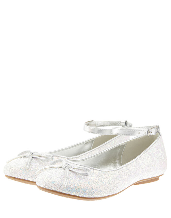 Anya Glitter Ballerina Shoes, Blue (BLUE), large
