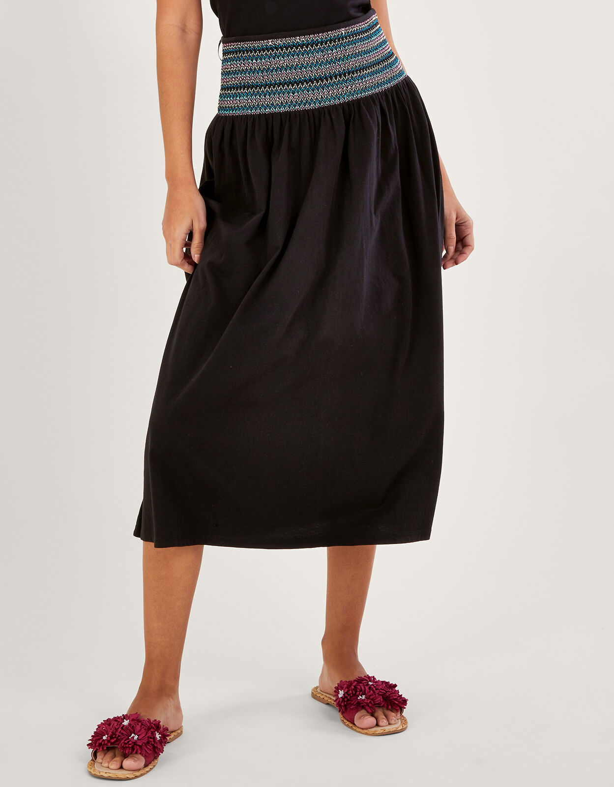 Elastic waist 2025 jersey skirt