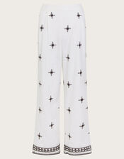 Eleanor Embroidered Trousers, Ivory (IVORY), large