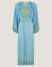 Millie Long Sleeve Print Midi Dress, Blue (PALE BLUE), large