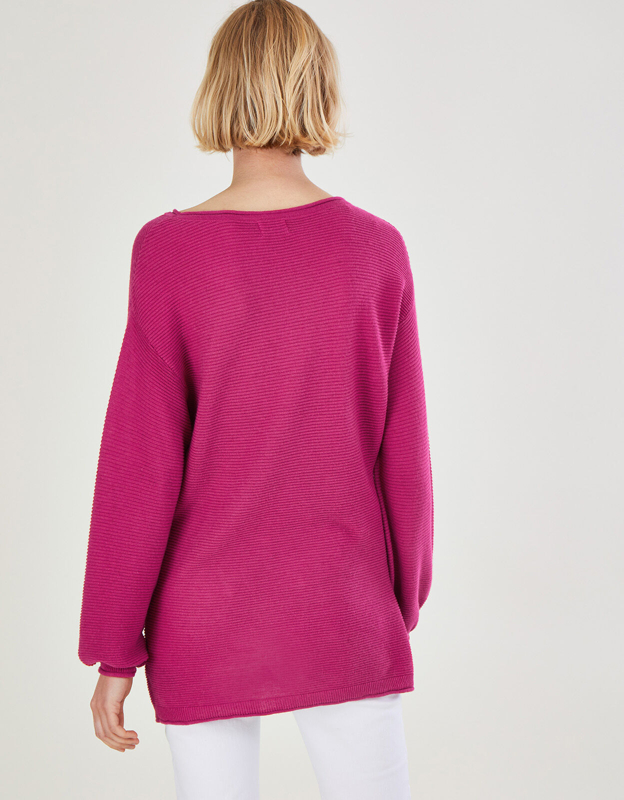 Rib Slash Neck Tunic in Linen Blend 
