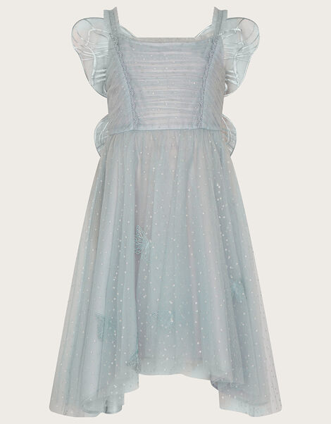 Land of Wonder Butterfly Wings Glitter Dress, Grey (GREY), large