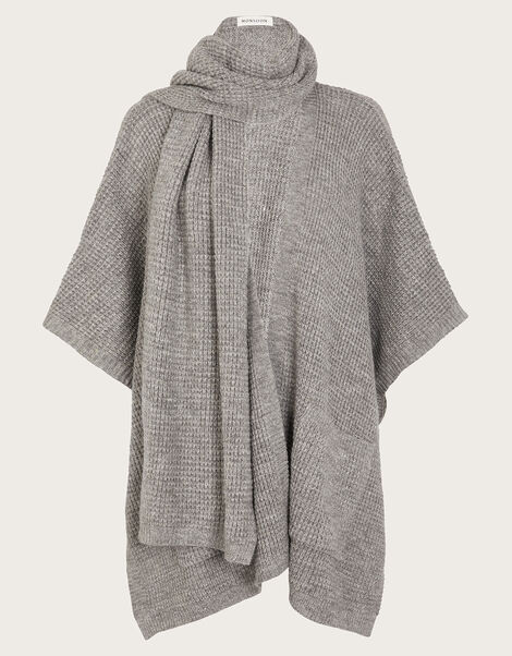 Knit Poncho and Scarf, , large