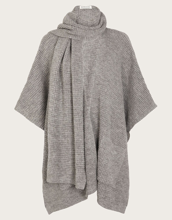 Knit Poncho and Scarf, , large