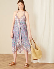 Perla Paisley Hanky Hem Dress, Pink (PINK), large