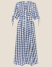 Amina Gingham Dolly Dress, Blue (NAVY), large