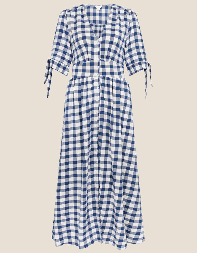 Amina Gingham Dolly Dress, Blue (NAVY), large