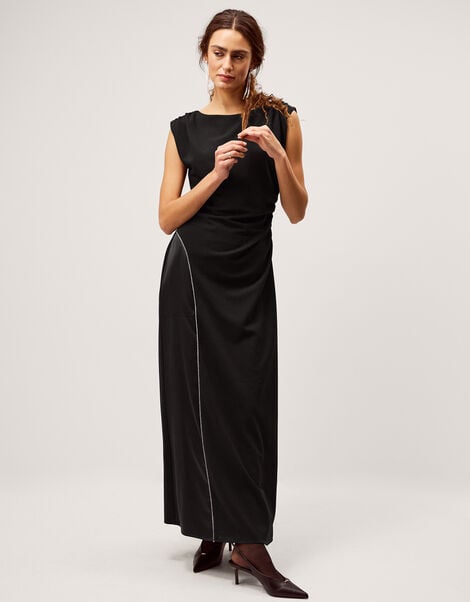 Tansy Sparkle Trim Jersey Maxi Dress, Black (BLACK), large