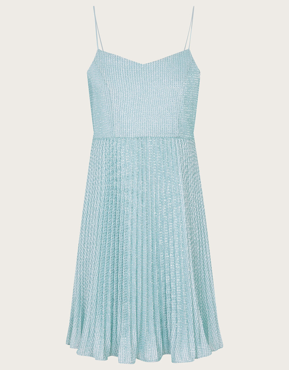 Sparkly Glitter Pleated Hem Belted Dress main image 1