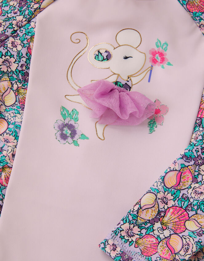 Baby Floral UPF50+ Swimsuit & Sun Hat, Pink (PINK), large