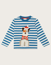 Long Sleeve Christmas Dog Stripe Top, Multi (MULTI), large