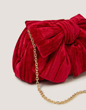 Taya Velvet Bow Clutch Bag, , large