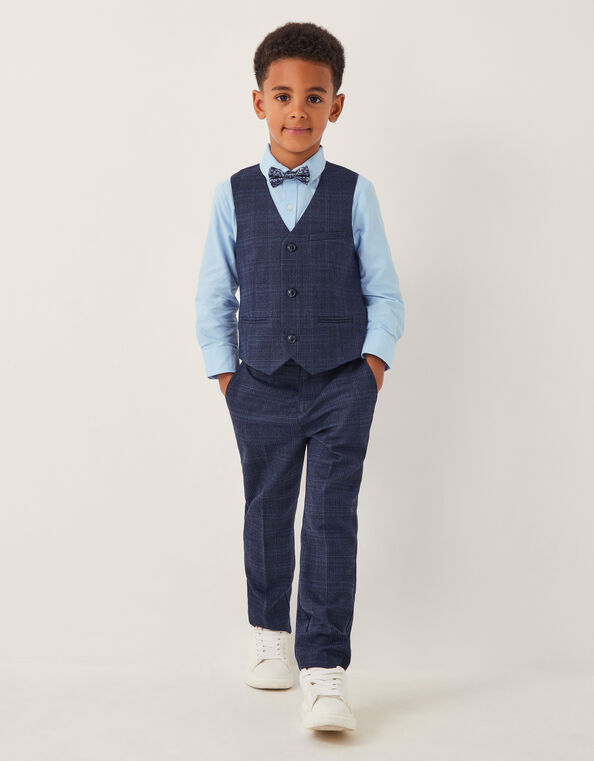 Oliver Check 4-Piece Suit, Blue (NAVY), large