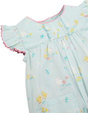 Newborn Chick Printed Romper , Blue (BLUE), large
