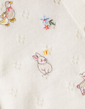 Newborn Farm Animals Cardigan, Ivory (IVORY), large