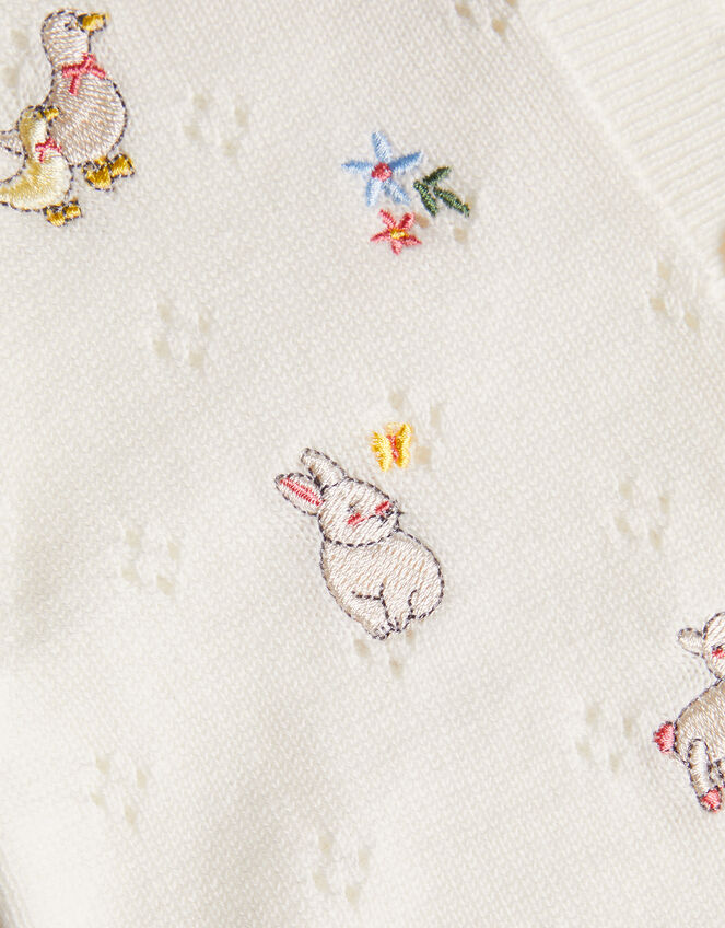 Newborn Farm Animals Cardigan, Ivory (IVORY), large