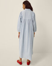 Callie Stripe Midi Shirt Dress, Blue (BLUE), large