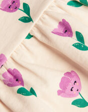 Tulip Print Sweatshirt Dress, Pink (PINK), large