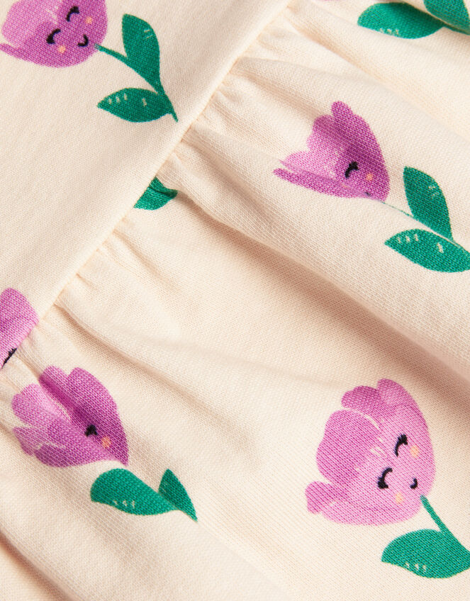 Tulip Print Sweatshirt Dress, Pink (PINK), large