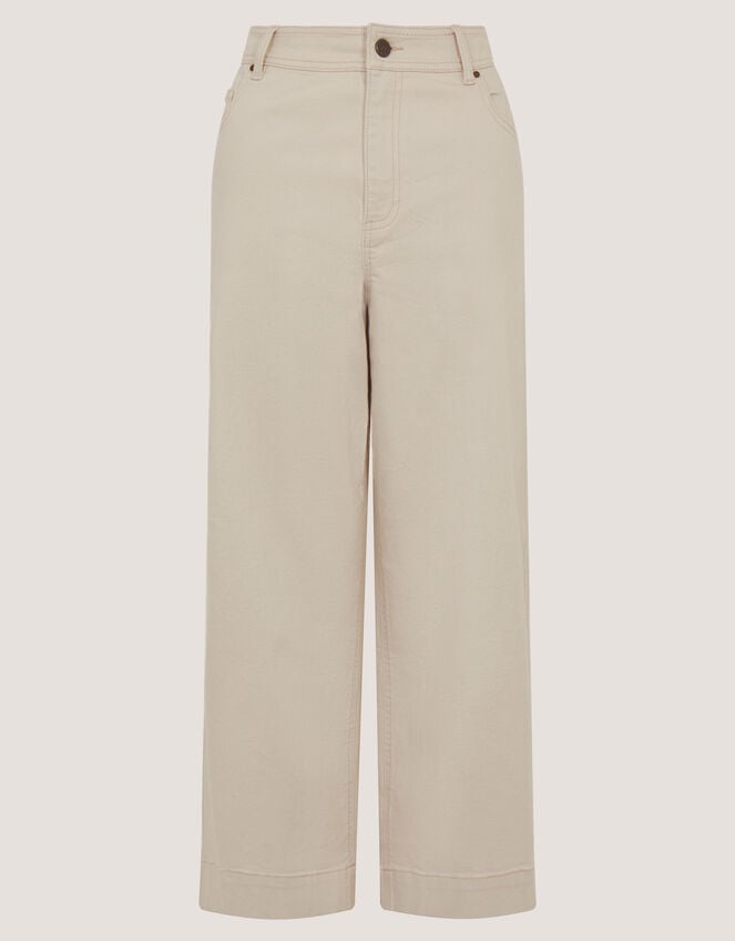 Hallie Regular Cropped Wide Leg Jeans, Natural (ECRU), large