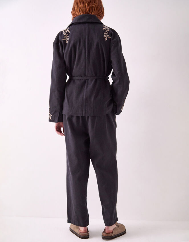 East Esme Embroidered Trousers, Grey (CHARCOAL), large