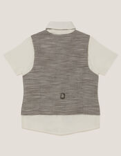 Greyson 3-Piece Houndstooth Waistcoat & Shirt, Blue (NAVY), large