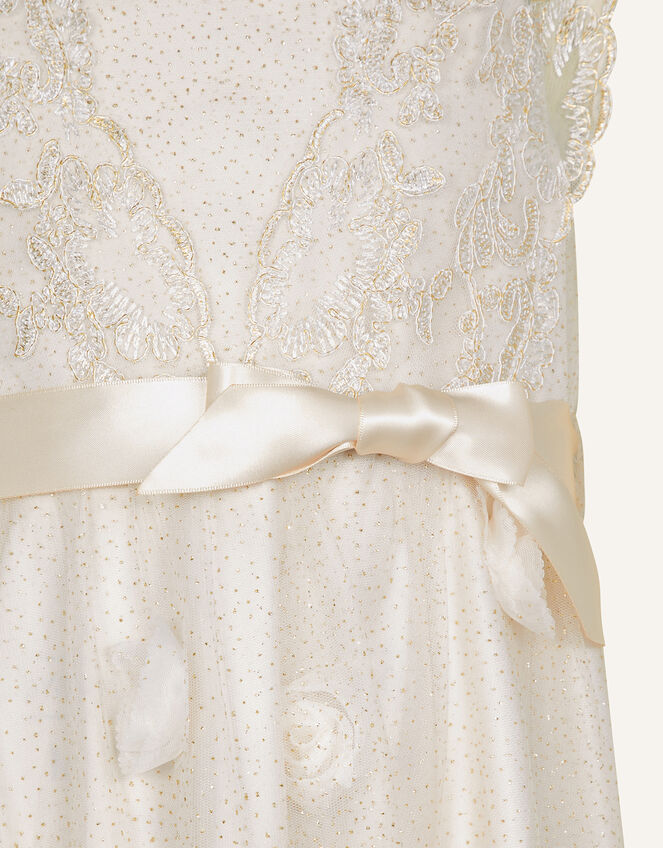 Margot Lace 3D Roses Dress, Gold (GOLD), large