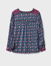 East Lyza Floral Top, Teal (TEAL), large