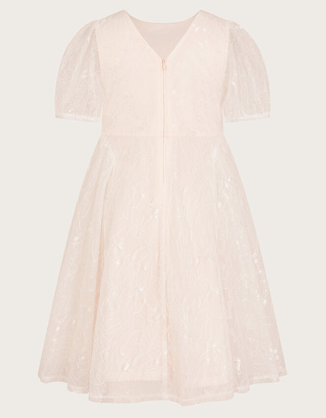 Lace Embellished Belt Dress, Ivory (IVORY), large