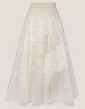 Rosie Embroidered Floral Wedding Skirt, Ivory (IVORY), large