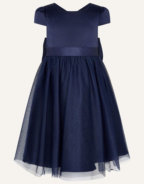 Bow Tulle Bridesmaid Dress Blue, Blue (NAVY), large