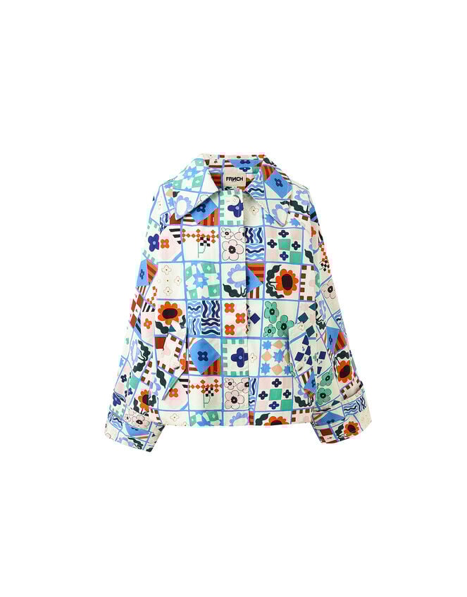 FRNCH Zizania Tile Print Jacket, Multi (MULTI), large