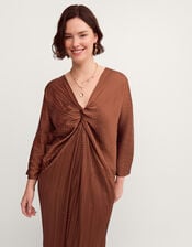 Callie Thorpe x Monsoon Twist Textured Kaftan Dress , Bronze (BRONZE), large