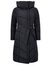 Bettina Long Padded Coat in Recycled Fabric, Black (BLACK), large