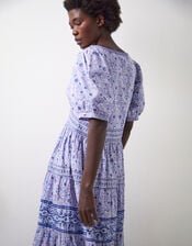 East Tiera Floral Tiered Maxi Dress, Blue (BLUE), large