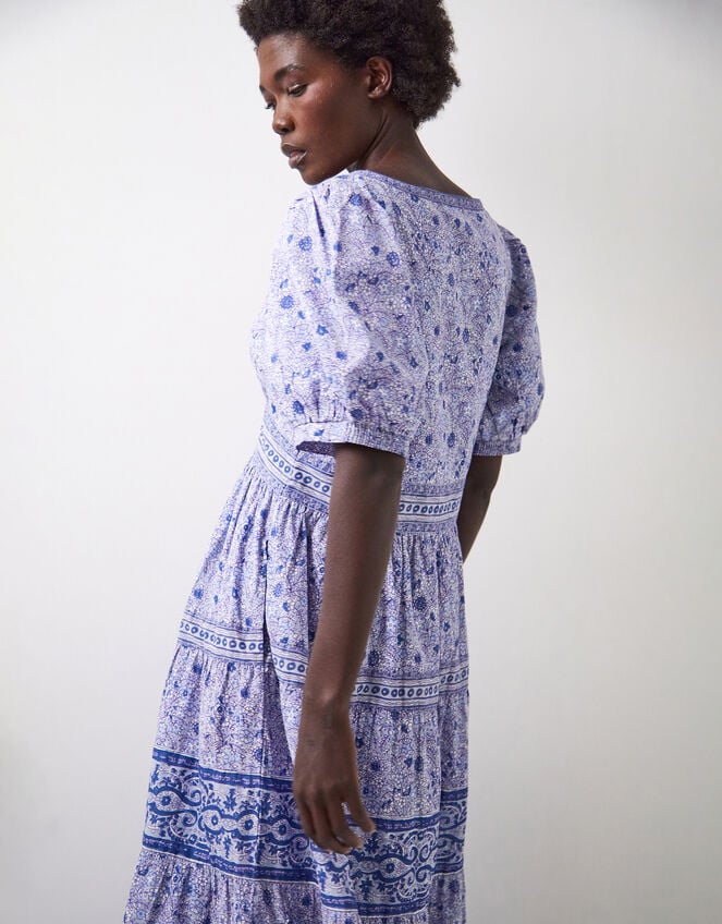 East Tiera Floral Tiered Maxi Dress, Blue (BLUE), large