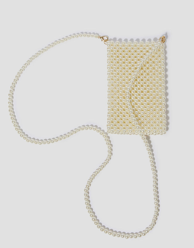 Embellished Pearl Phone Bag, , large