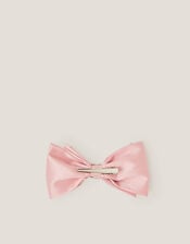 Gemstone Satin Bow Hair Clip, , large