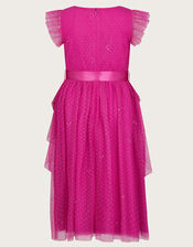 Stacie Waterfall Dress, Pink (MAGENTA), large