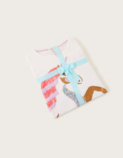 Unicorn Ditsy Print Pyjama Set, Ivory (IVORY), large