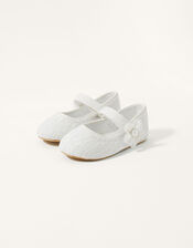 Lace Bow Walker Shoes, Ivory (IVORY), large